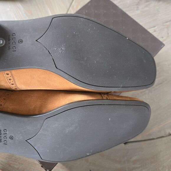 GUCCI Men's Cuir/Queen Cambridge Suede Oxford Shoes Size 12 - Picture 12 of 12